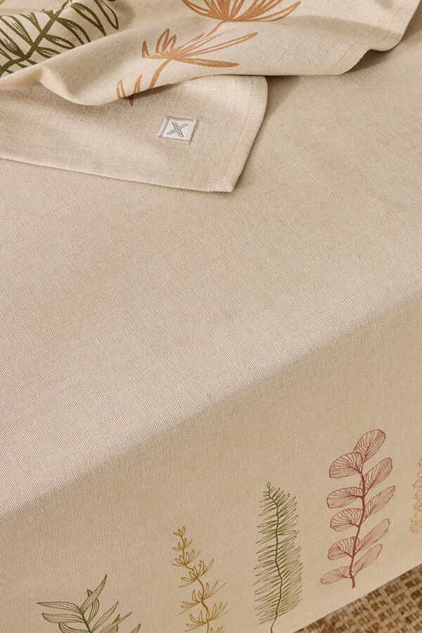 Textura Folhas de toalha de mesa de algodão resistente a manchas bege