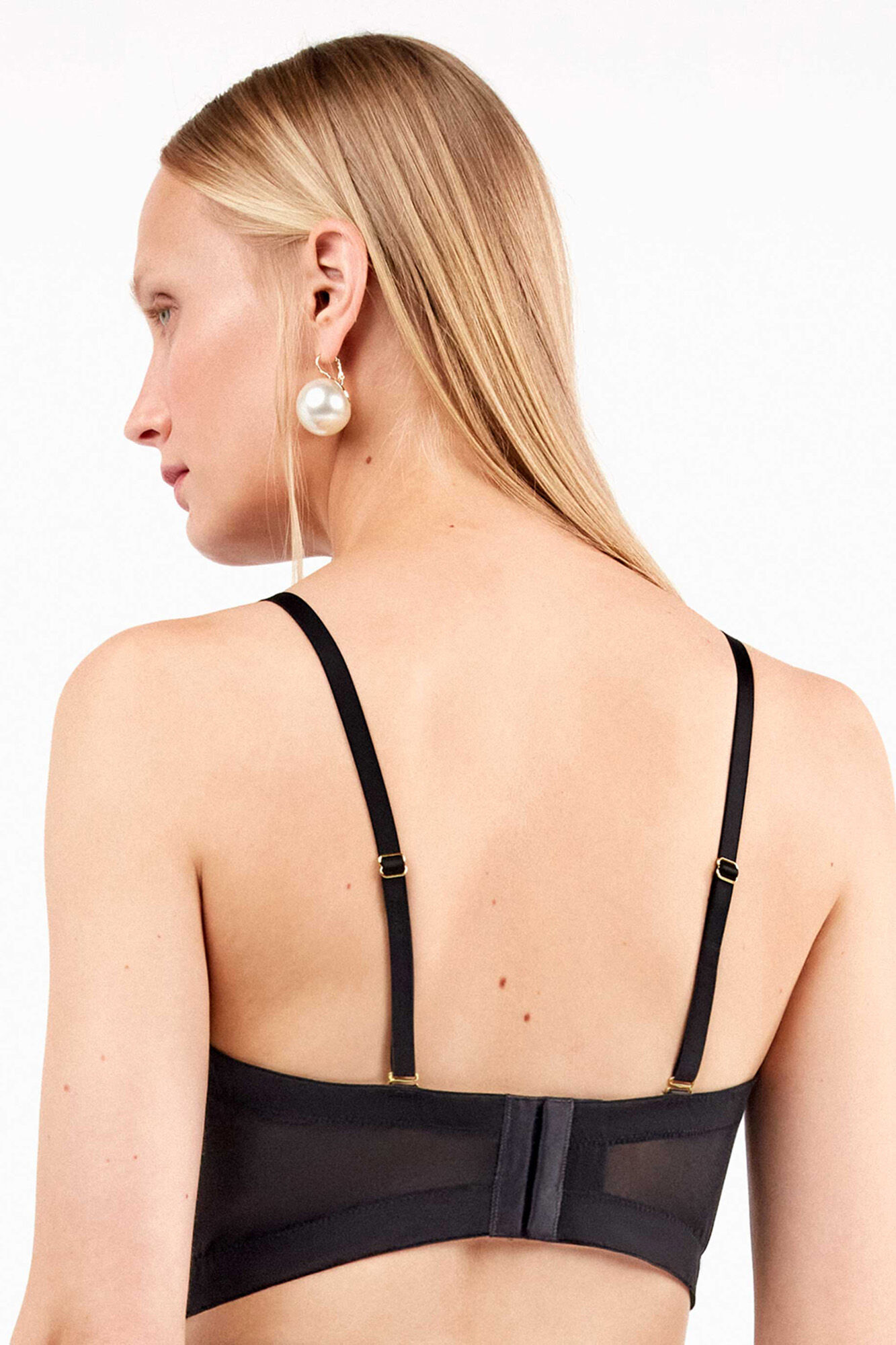 Gisela Bustier negro de lentejuelas con dise&ntilde;o deslumbrante