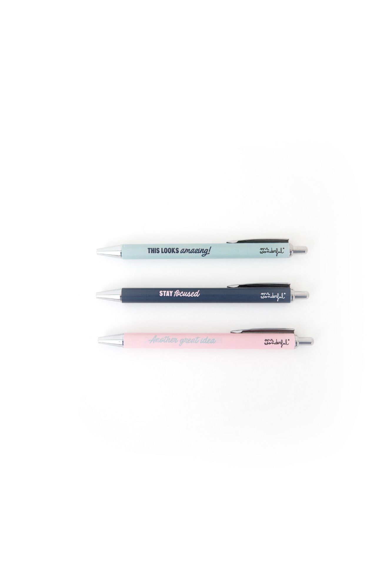 Mr. Wonderful Conjunto de 3 canetas "for moments of inspiration"