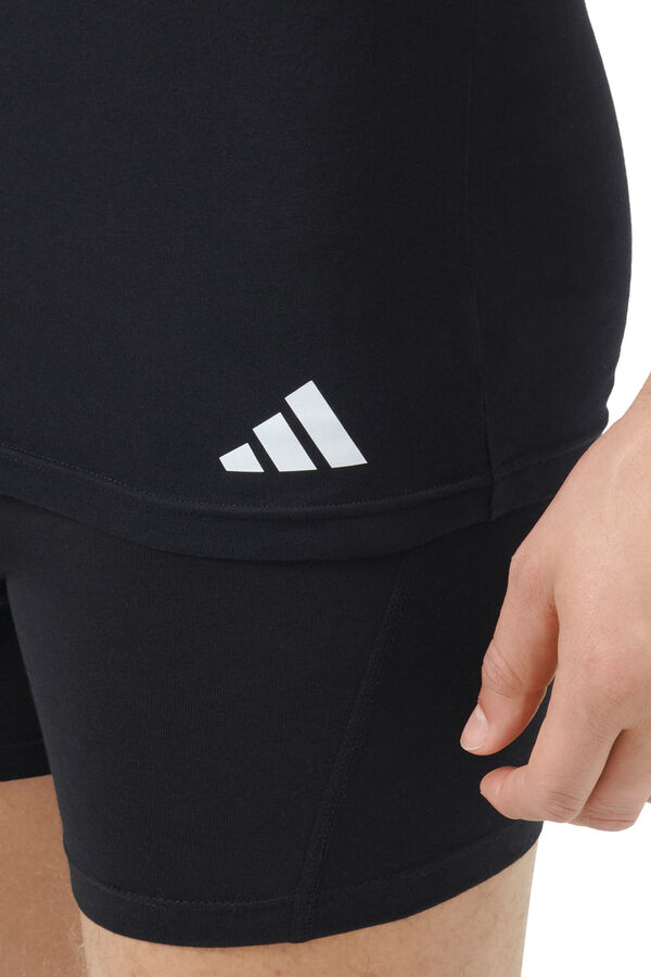 Adidas Pacote com 2 camisetas para homem de algodão elástico com gola em bico preto