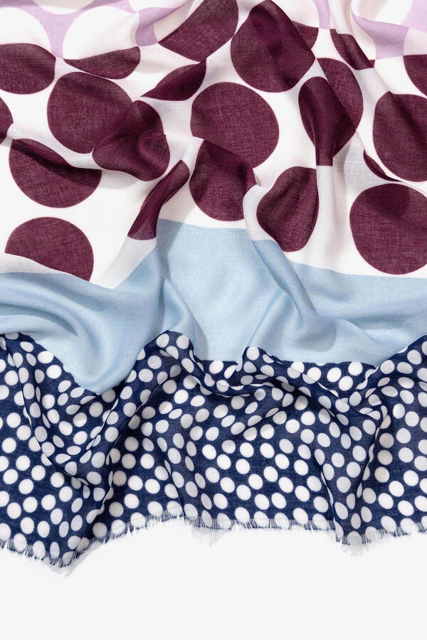 Vilanova Pañuelo estampado rectangular burdeos