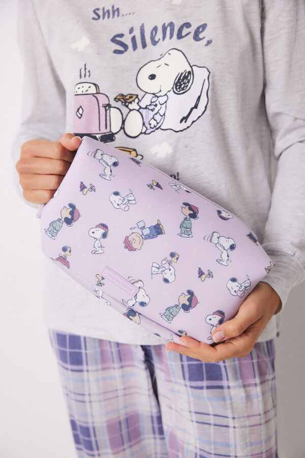 Womensecret Bolsa de toalete média em neoprene lilás Snoopy rosa