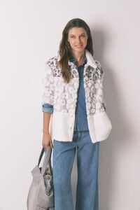 Women'secret Robe curto tricolor animal print em borrego