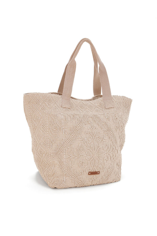 Abbacino Bolsa de praia grande azul Oceans Diary bege