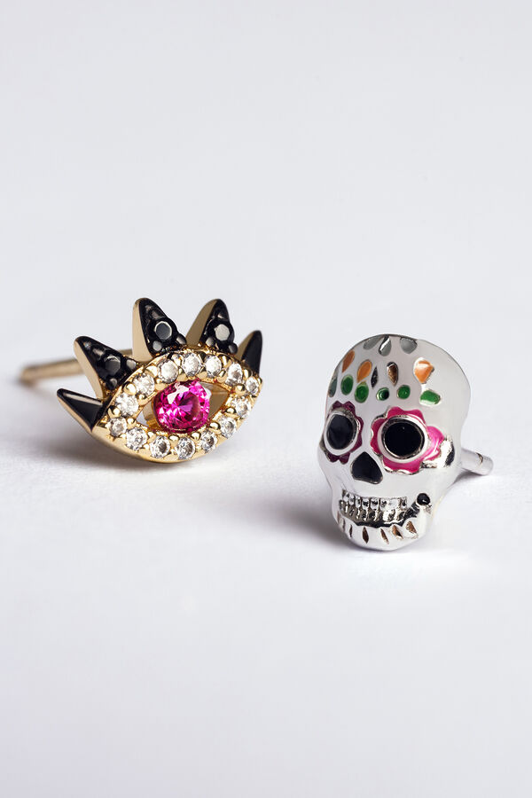 Singularu Pendiente Suelto Catrina Plata gris