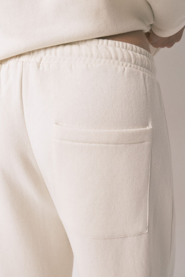 Women'secret Long white fine plush trouser beige