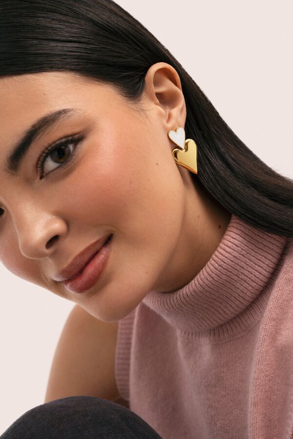 Singularu Pendientes Duo d'amour  Ba&ntilde;o Oro  amarillo