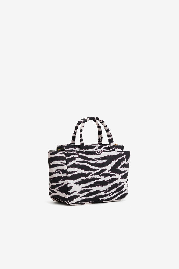 Vilanova Mala acolchoada com estampado de zebra cinzento