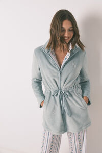 Women'secret Robe midi de polar floral verde