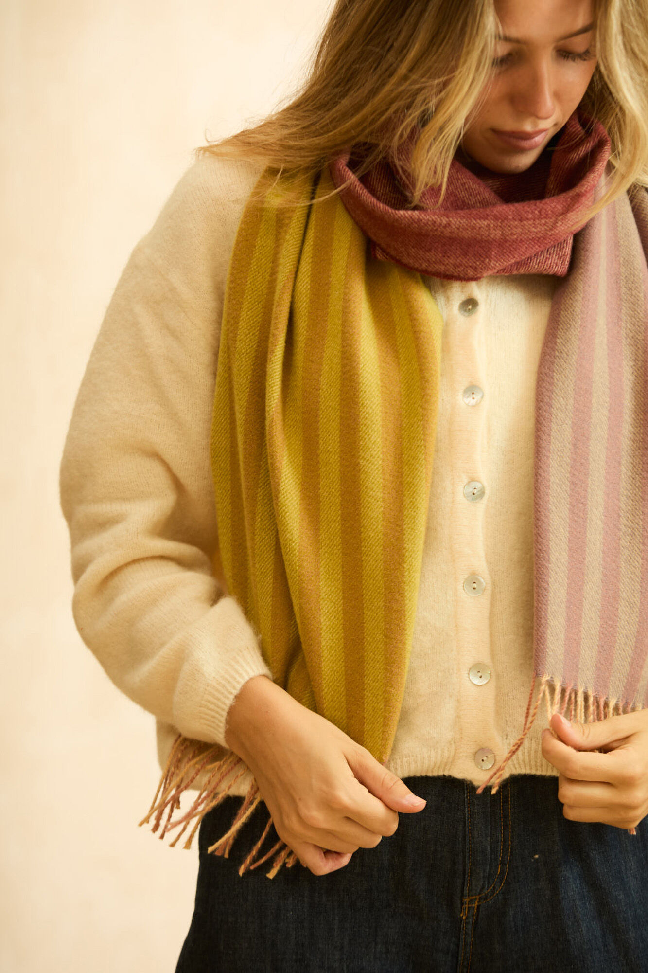 Calma House Cachecol riscas multicolorido 