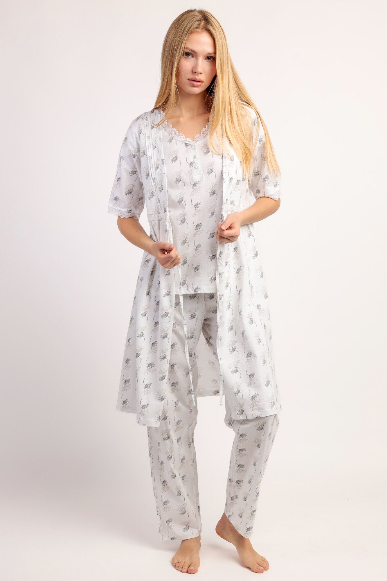 Admas Robe curta de renda com estampado floral