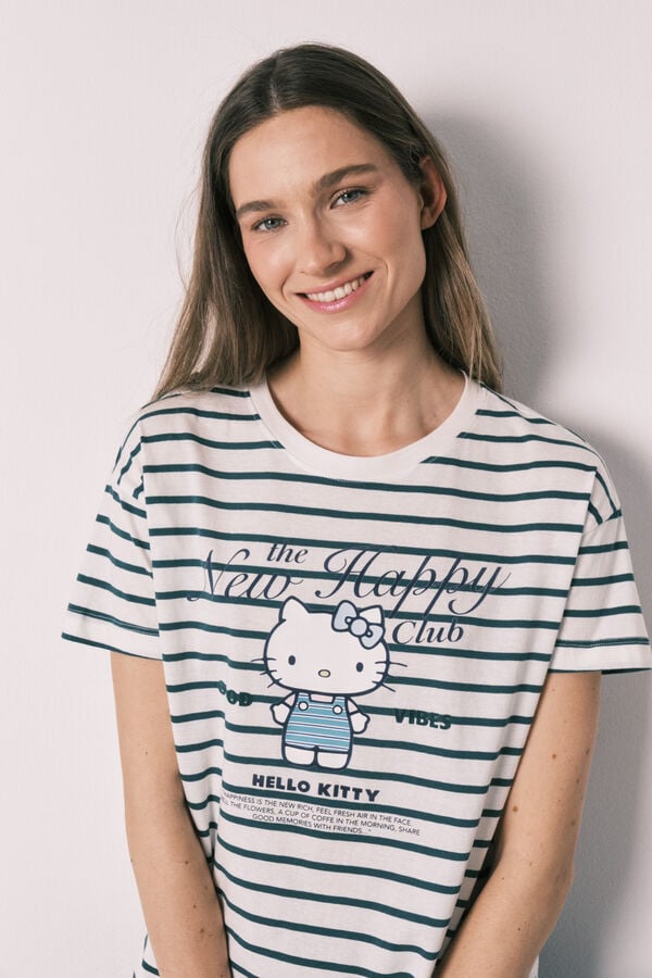 Women'secret Pijama Hello Kitty manga curta em algod&atilde;o branco