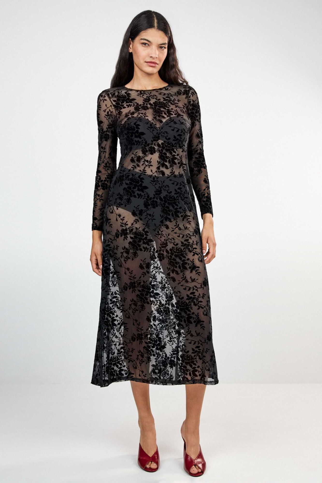 Gisela Vestido lago floral terciopelo