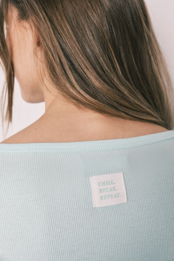 Women'secret Pijama comprido estampado vichy em algod&atilde;o verde verde