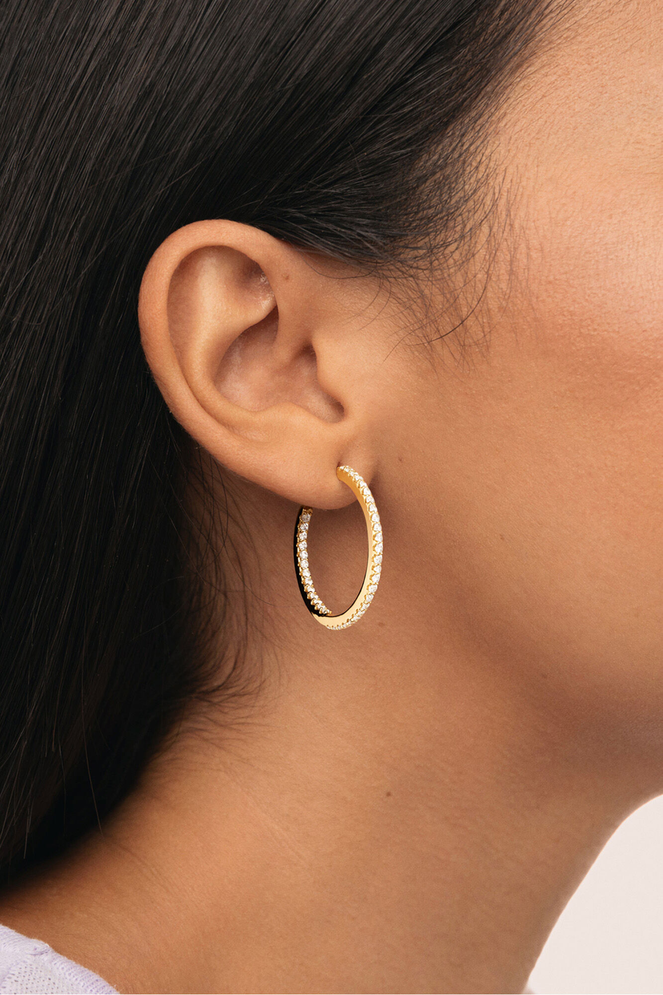 Singularu Pendientes Aro Scarlett M Ba&ntilde;o Oro