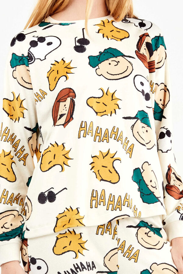Gisela Conjunto de pijama de polar elástica Peanuts branco