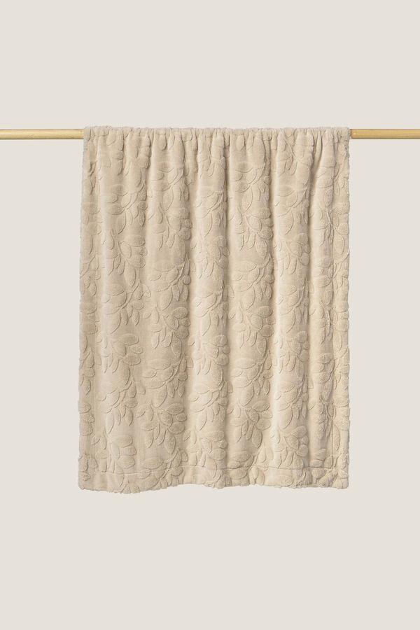 Textura Manta de polar com flores bege