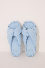 Women'secret Chinelo de banho waffle com nó azul azul