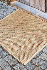 Calma House Capacho de juta e algod&atilde;o cru do oeste estampado