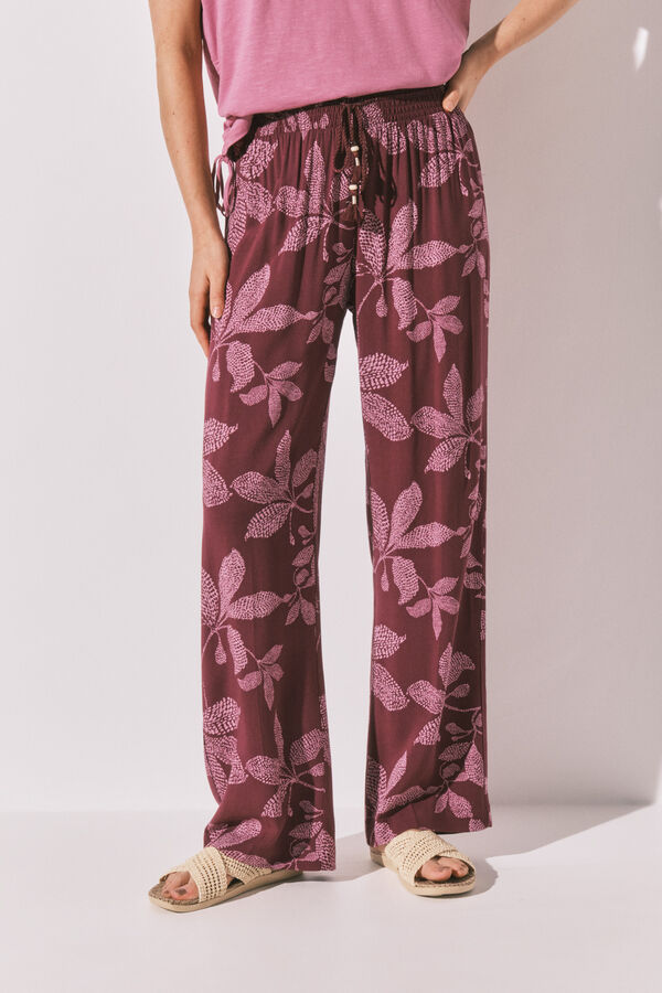 Women'secret Cal&ccedil;a comprida estampado floral vermelho