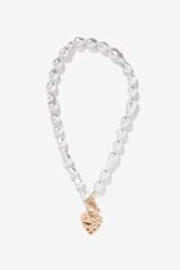 Vilanova Colar efeito p&eacute;rola com cora&ccedil;&atilde;o