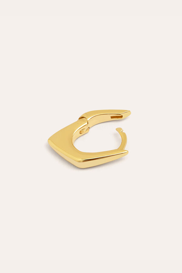 Singularu Loose Hoop Earring Point Gold Plated estampado