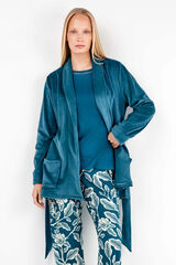 Gisela Robe em tecido polar elástico estampado