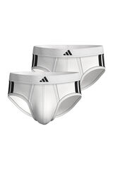 Adidas Pacote com 2 cuecas elásticas Active Flex Cotton 3-Stripes branco