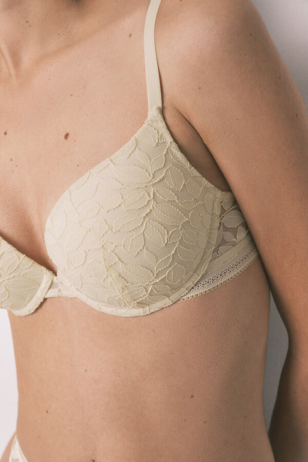 Women'secret Soutien GORGEOUS push-up em renda bege cru