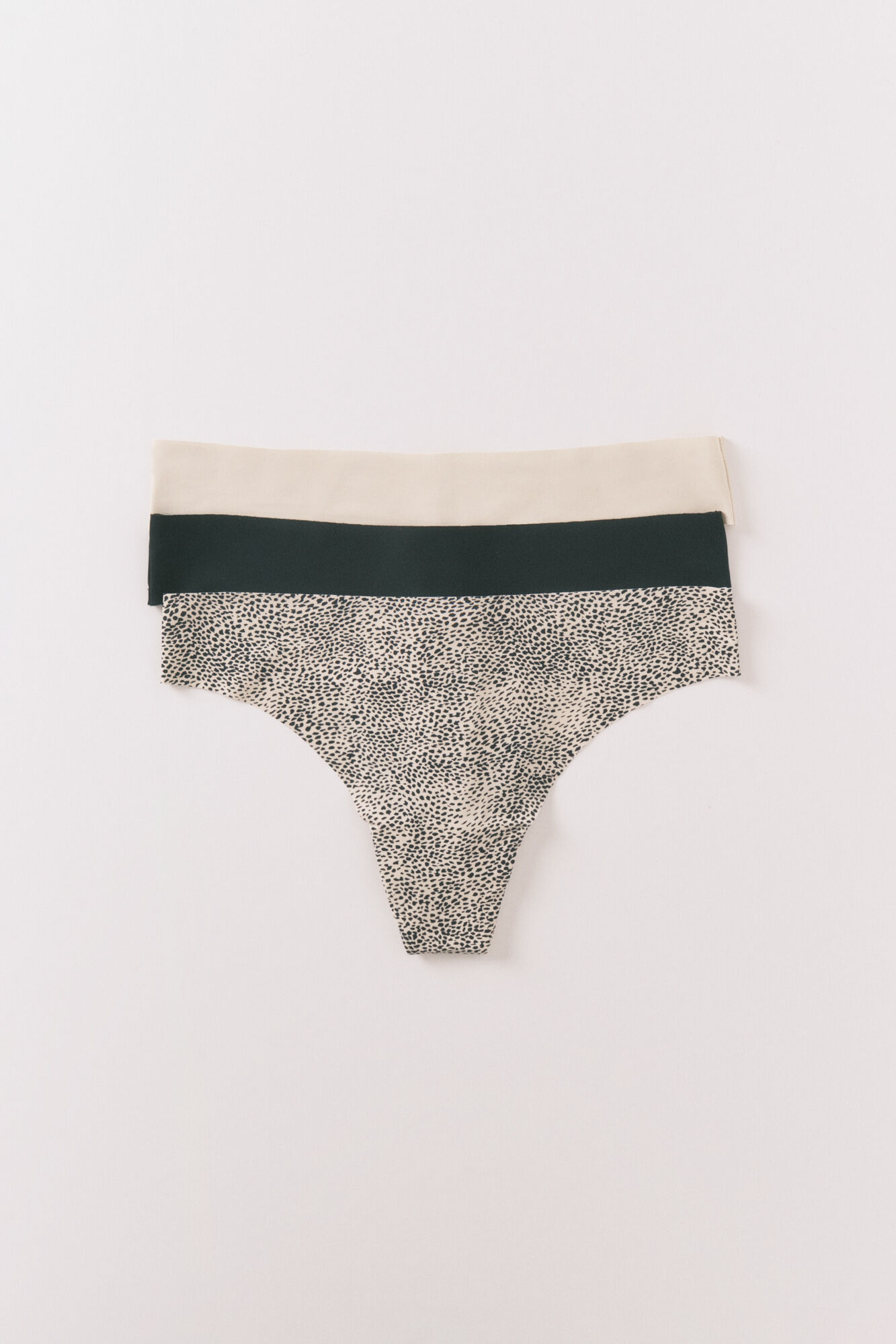 Women'secret Pack 3 tangas animal print beige y negro