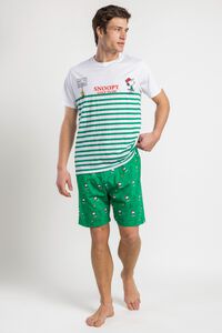 Admas Pijama corto golf Snoopy rayas