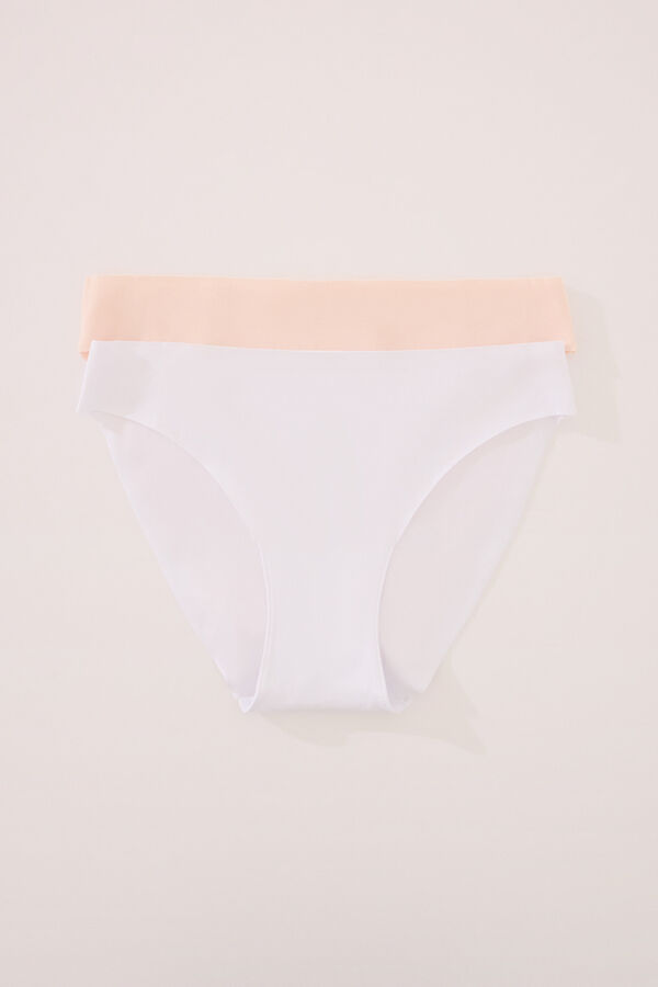 Women'secret Pack 2 bragas clásicas algodón sin costuras blanco