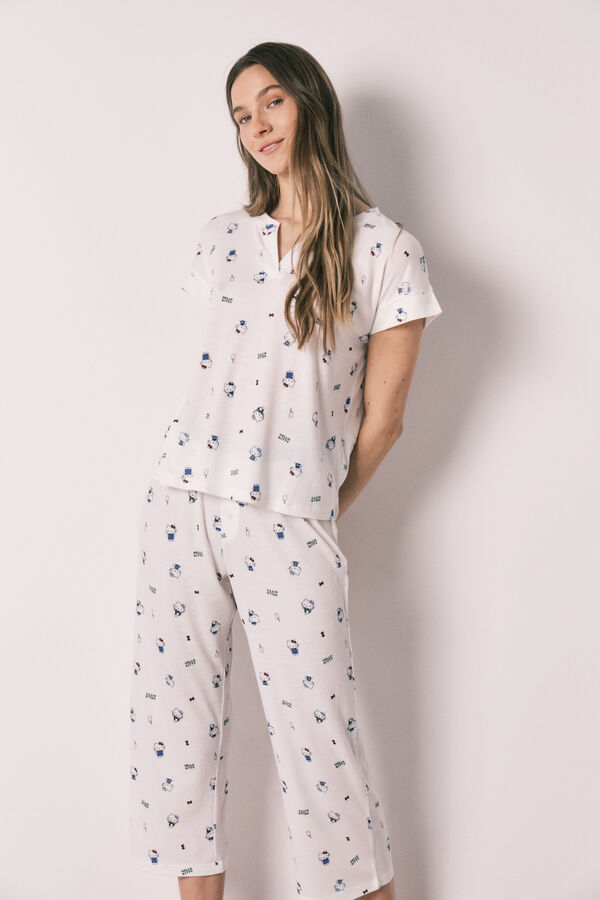 Women'secret Pijama Hello Kitty manga corta blanco