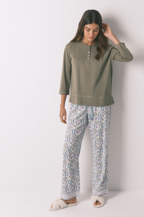 Women'secret Camiseta manga ¾ 100% algodón kaki  kaki