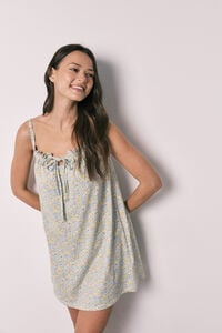 Women'secret Camisa de dormir curta em algod&atilde;o com florzinhas amarelo