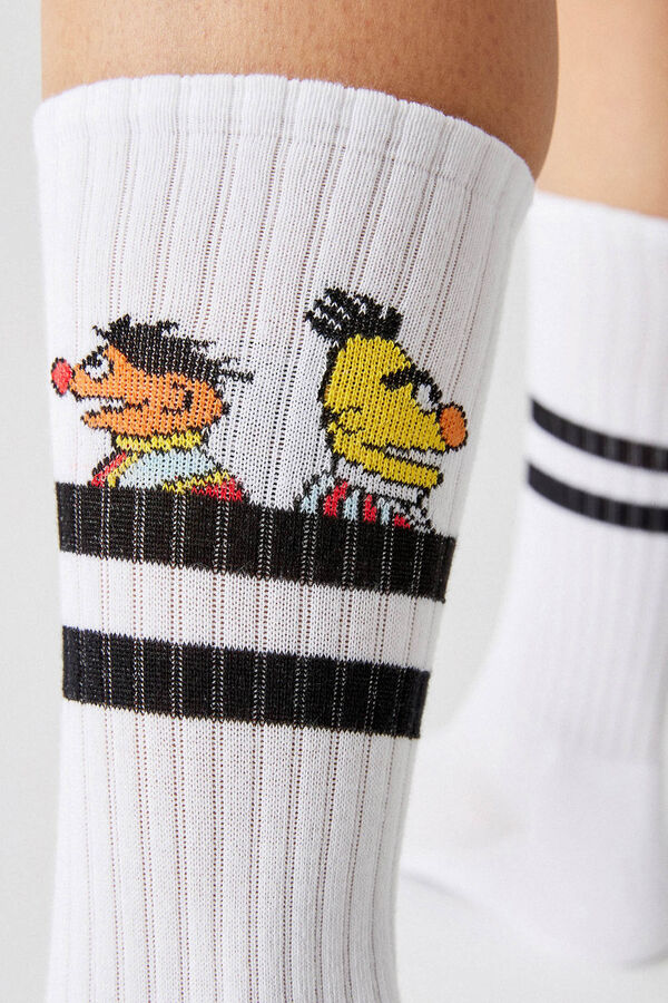 Womensecret Besocks Sesame Street organic cotton White High Athletic Socks white