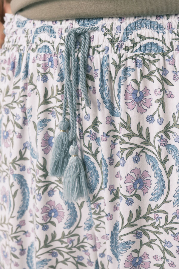 Women'secret Calça comprida de viscose com estampa floral verde