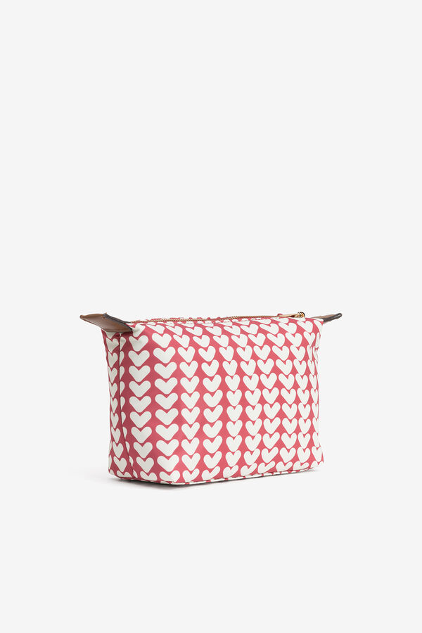 Vilanova N&eacute;cessaire estampado de cora&ccedil;&otilde;es vermelho