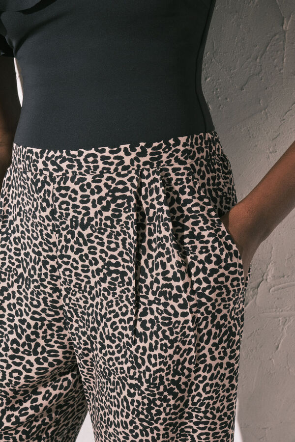 Women'secret Cal&ccedil;as fluidas estampado animal print branco