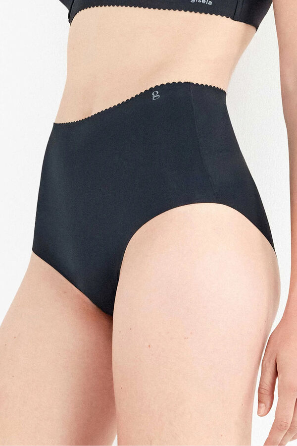 Gisela Cueca alta invis&iacute;vel em microfibra preto
