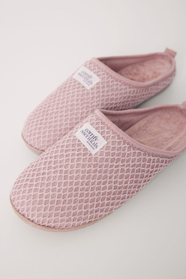 Womensecret Pink chenille slippers pink