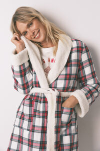 Women'secret Túnica xadrez de flanela e robe de pelo