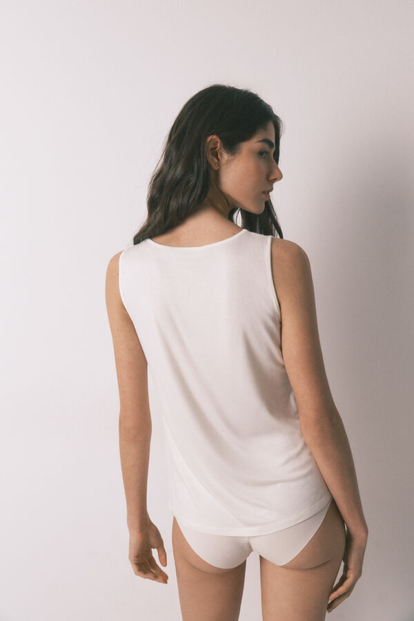 Women'secret T-shirt de malha extrassuave bege bege