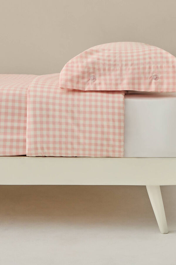 Textura Capa de edredom xadrez rosa