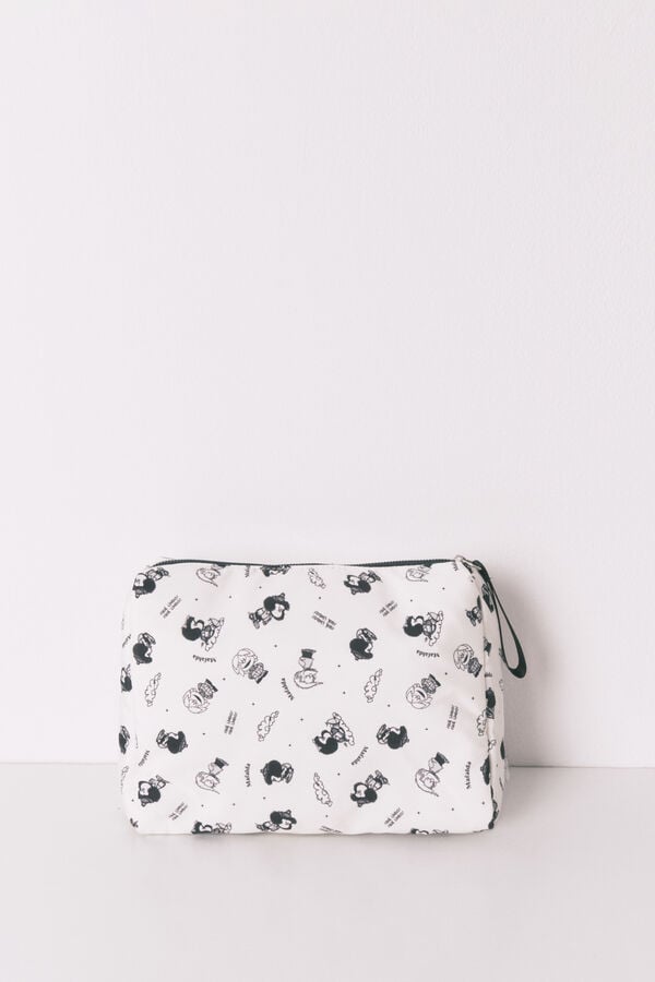 Women'secret N&eacute;cessaire grande em nylon branco Mafalda bege