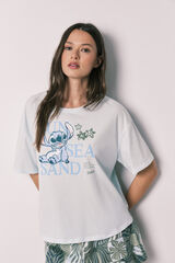 Women'secret Pijama curto de manga curta Stitch azul azul