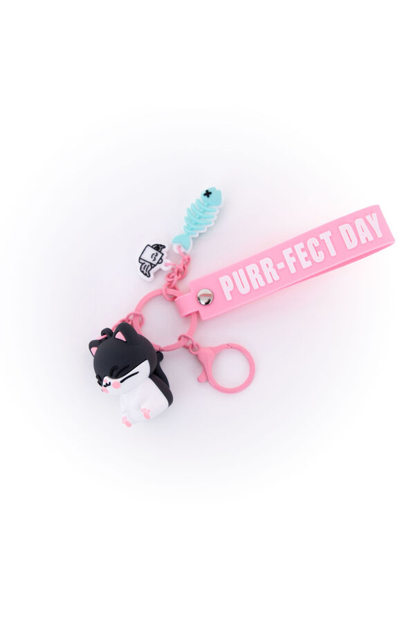 Mr. Wonderful Llavero con colgante Gato - Purr-fect day estampado