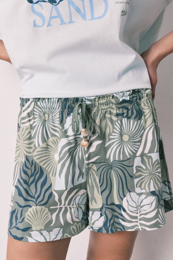 Women'secret Pijama curto de manga curta Stitch azul azul