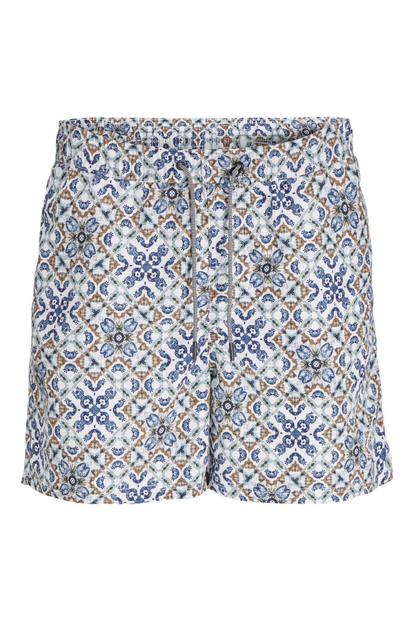 Jack & Jones Men's printed swim shorts white