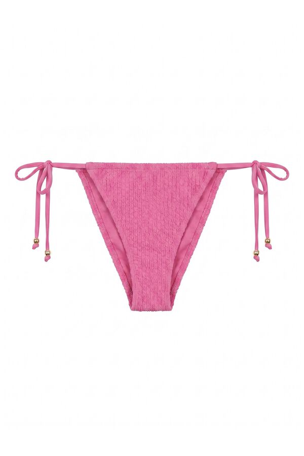 Women'secret Cueca de biqu&iacute;ni brasileira de tiras com textura de losango rosa rosa